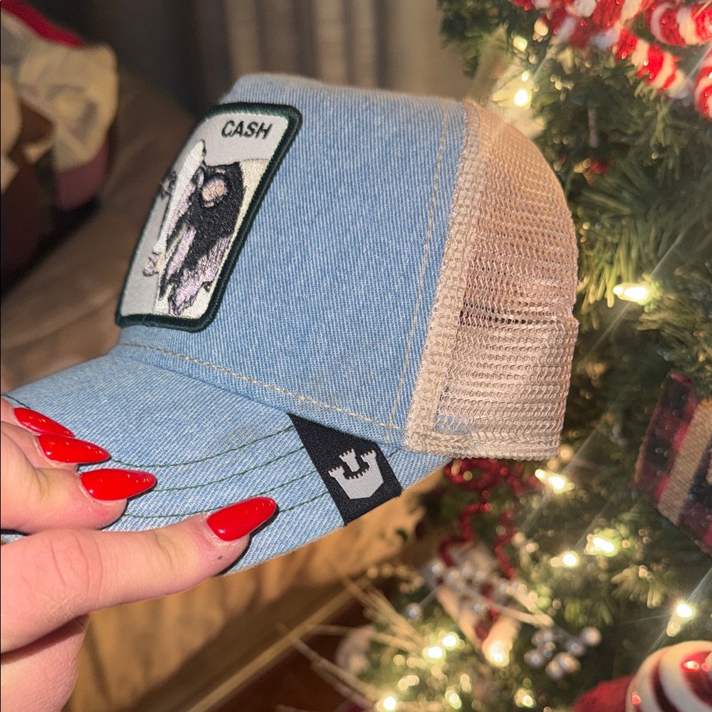 Blue Denim Trucker Hat with Cow Patch - Picture 5 of 9